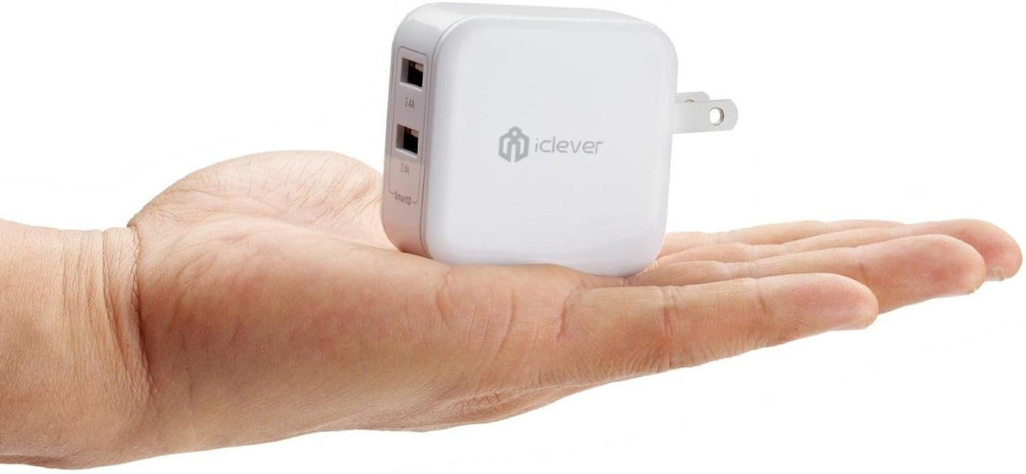 Boostcube 2Nd Generation 24W Dual USB Wall Charger with Smartid Technology, Foldable Plug, Travel Power Adapter for Iphone Xs/Xs Max/Xr/X/8 Plus/8/7 Plus/7/6S/6 Plus, Ipad Pro Air/Mini and Other Tablet